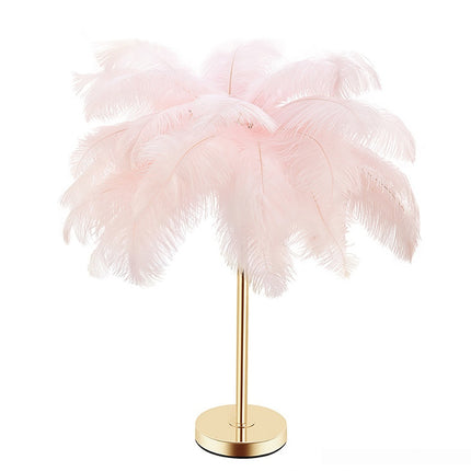 Natural Ostrich Feather USB Charging Night Lamp